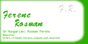 ferenc rosman business card